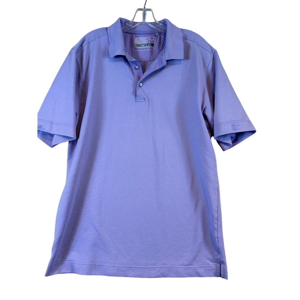 Cutter‎ & Buck Mens XL DryTec Luxe NanoTex Polo Shirt Purple Short Sleeve Golf